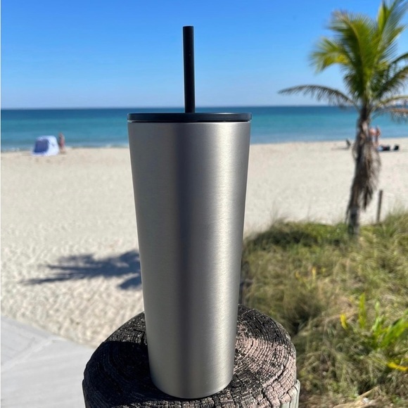 Starbucks Brushed Silver Stainless Cup Steel Cold Tumbler 24oz Venti New 2022 - Picture 7 of 12